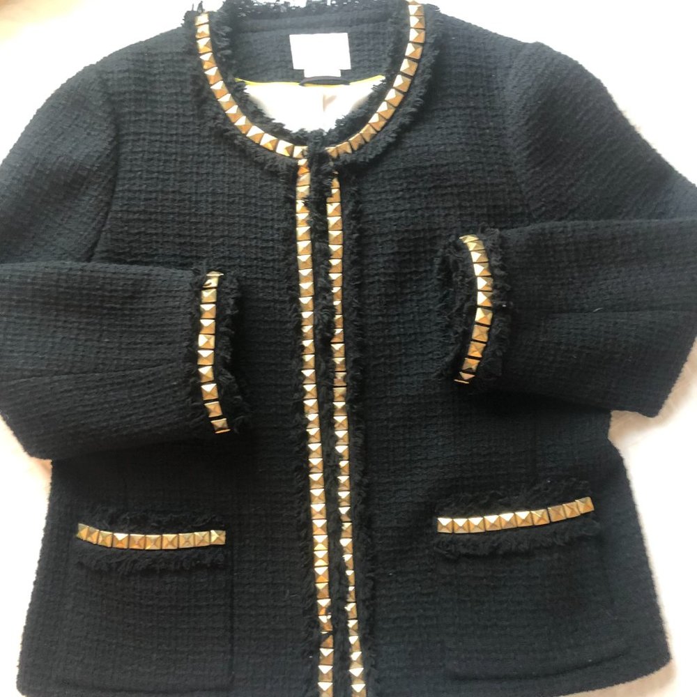 Kate Spade Black Tweed Jacket - Size 14